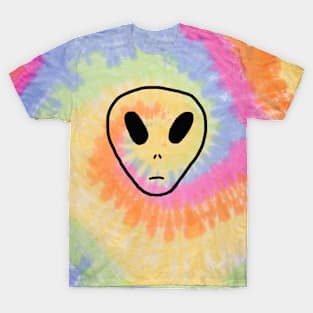 Alien Doodle Tie Dye - UFO Sci Fi Sketch T-Shirt